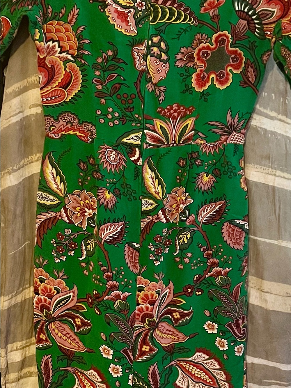 ASOS Green Floral Print Dress with Pink & Yellow Accents - Picture 5 of 8